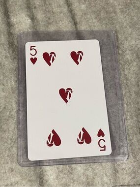 Red 5 of Hearts Cartier Playing Card - Single Card